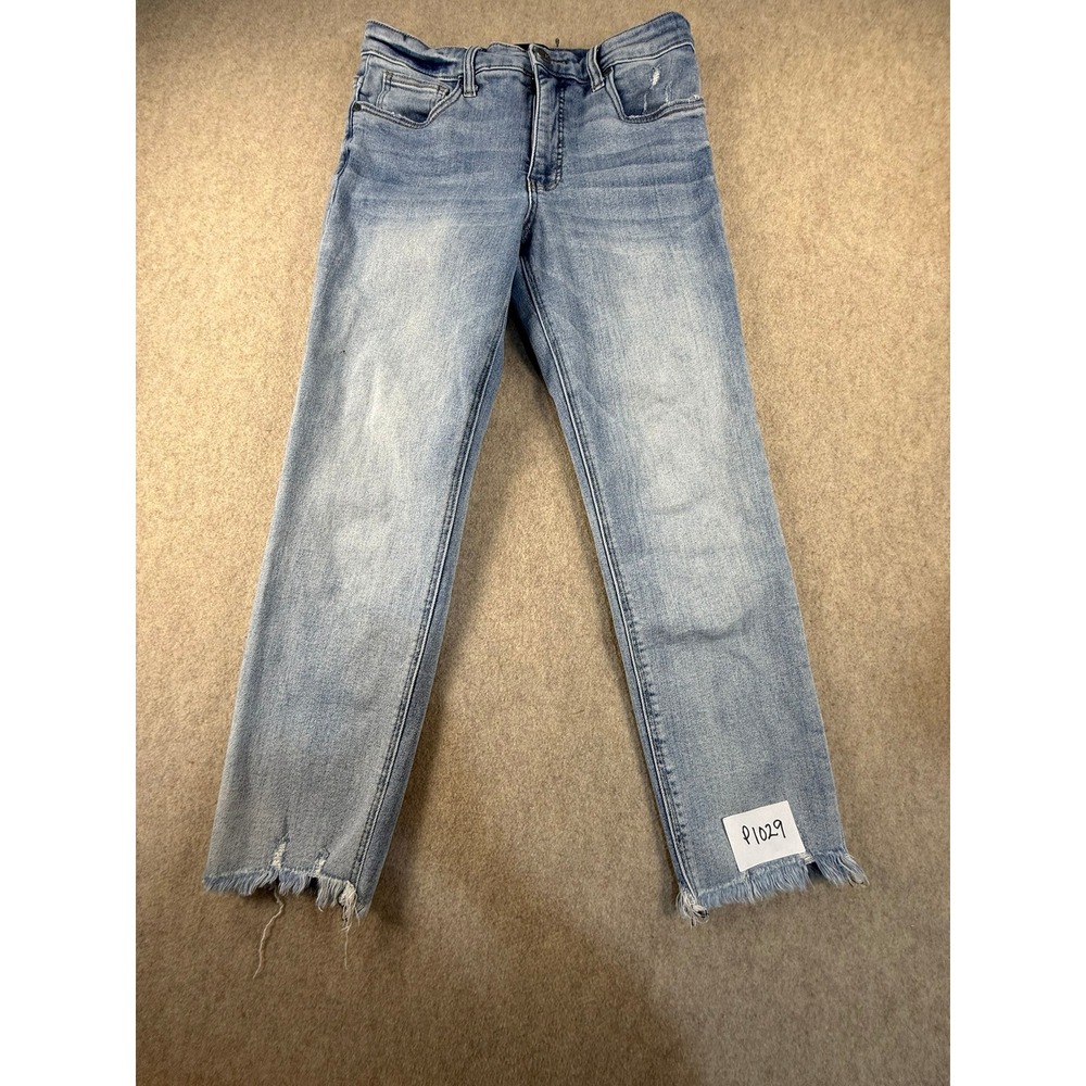 KUT from the Kloth Light Wash Straight Leg Raw Hem Jeans Size 6
